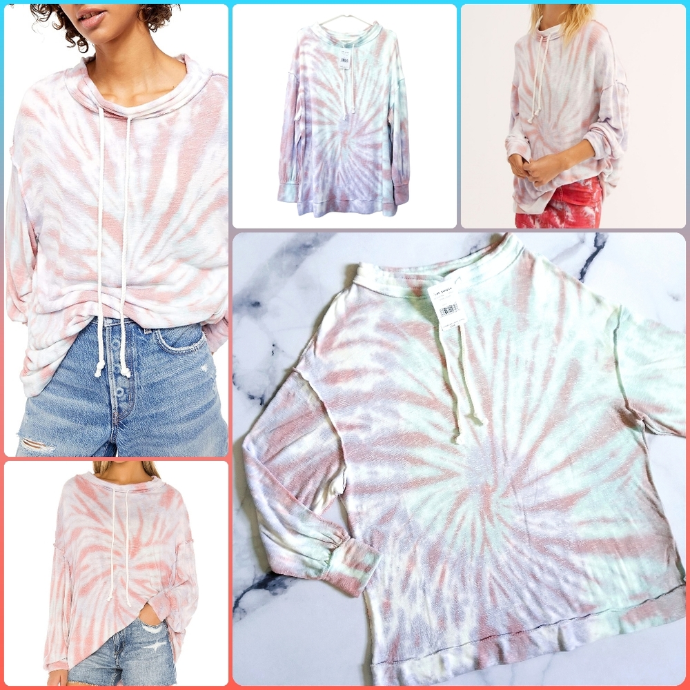 ❤Host Pick❤ NWT FP Best Catch Tee in Tie Dye Ivory Combo